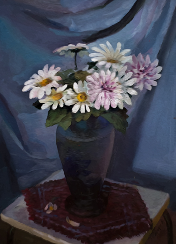 Цветы (картон, масло)