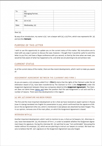 Юридическое письмо на английском языке