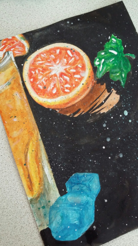 Апельсиновое настроение, акварель