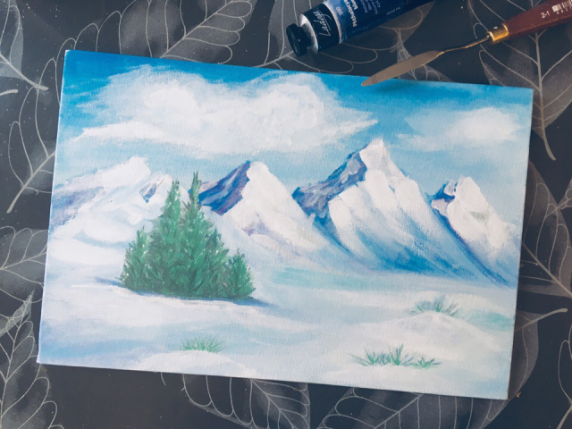 Горы, акрил