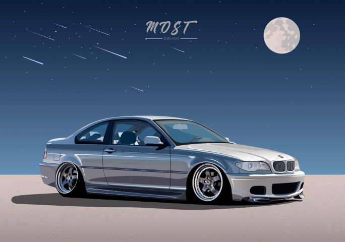 Vector illustration BMW e46 MOON