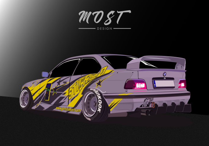 Vector illustration BMW e36 Coupe