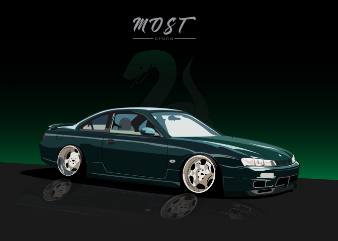 Vector illustration Nissan Silvia s14
