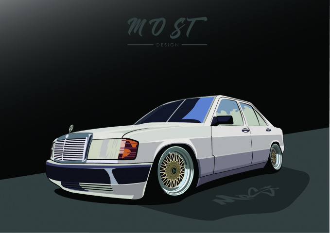 Vector illustration Mercedes-Benz w124