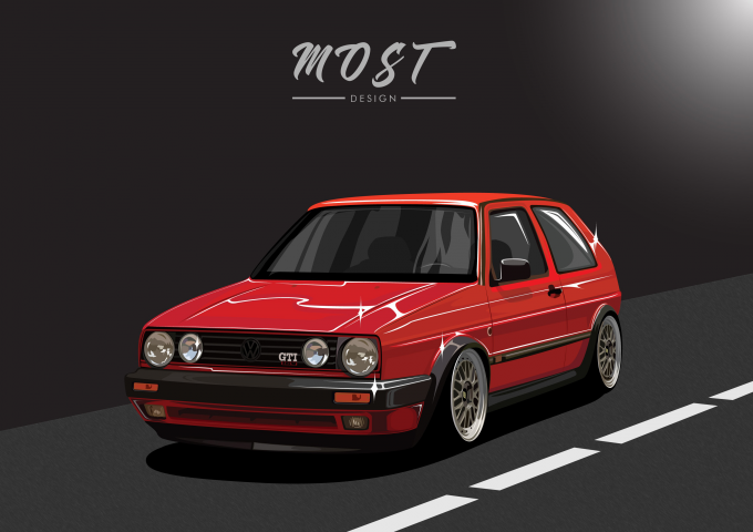 Vector illustrarion VW Golf 3