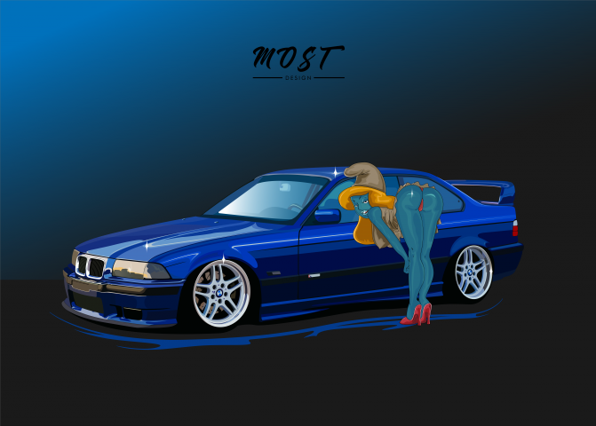 Vector Illustration BMW e36 coupe
