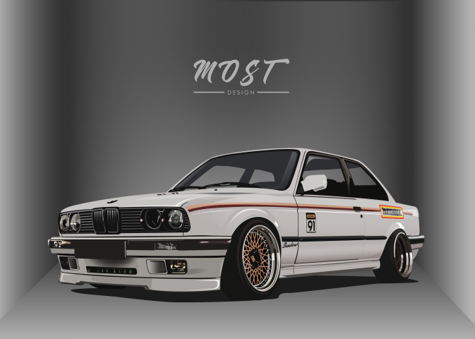 Vector illustration BMW e30 coupe