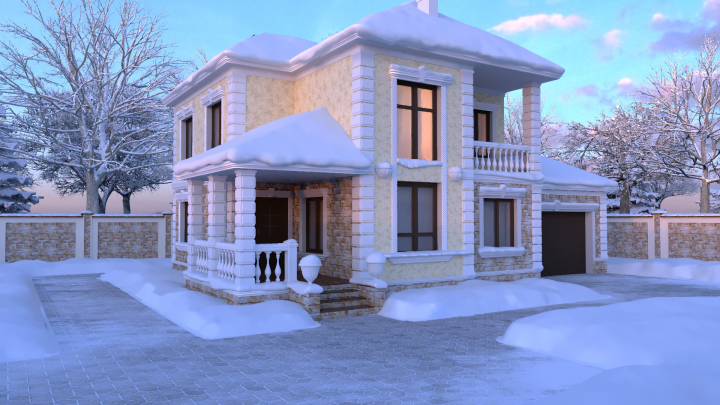 Визуализация коттеджа