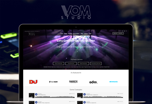 Сайт для звукозаписывающей студии «VOM-Studio»