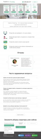 Дизайн сайта для клининговой компании Vastoo