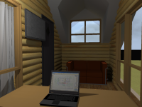 кабинет над террасой бани 6х6