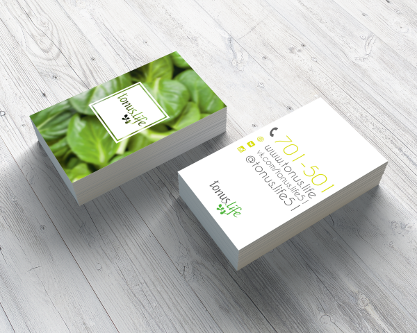 Визитка для компании по доставке полезной пищи