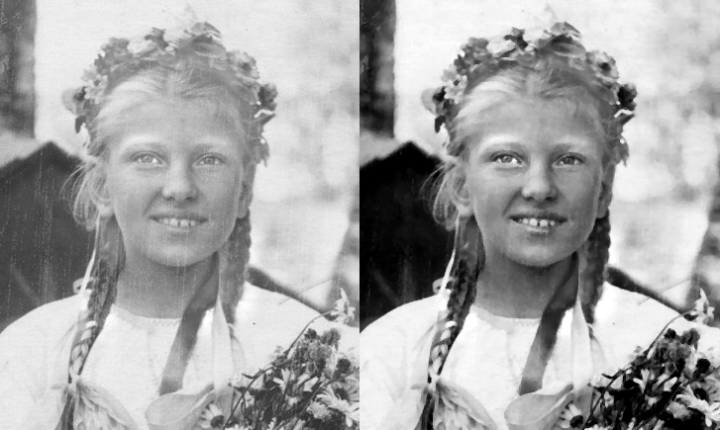 Ретуш старой черно-белой фотографии