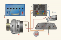 Схема системы зарядки батареи (векторная графика)