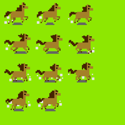 [8-bit] Анимация для Unity [Бег лошади]