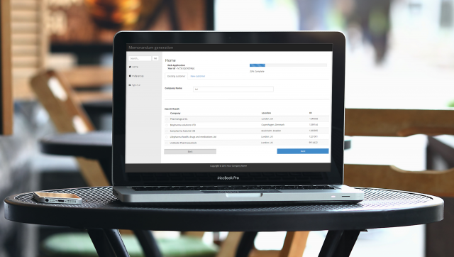 GUI / UX разработка небольшого веб приложения