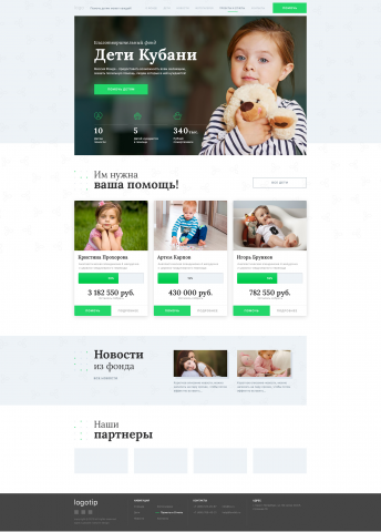 Дизайн многостраничного сайта "Дети Кубани