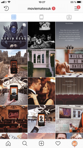 Instagram account for the movie app