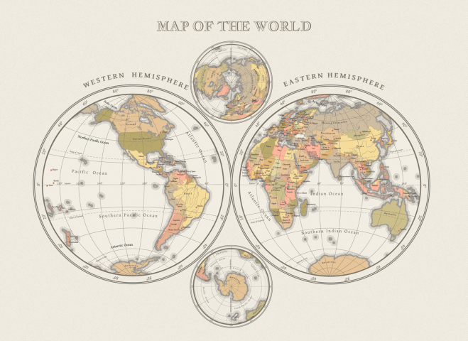 Карта полушарий