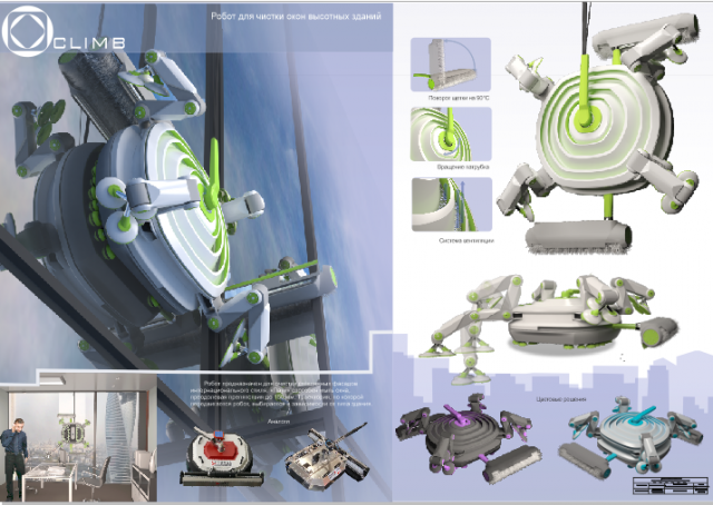 робот для чистки окон небоскребов