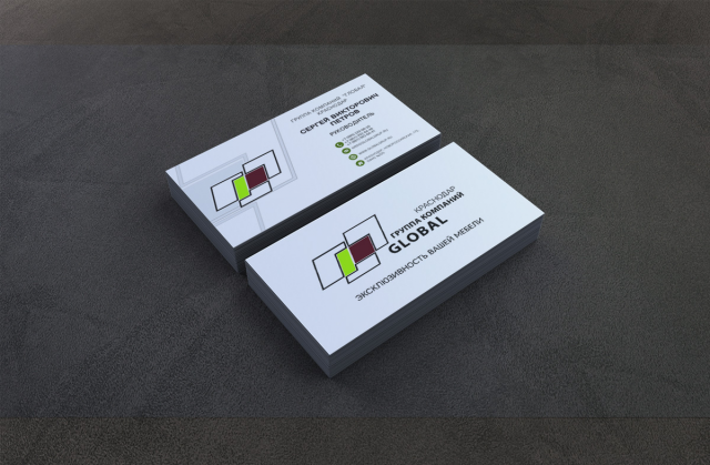 Визитка для мебельной фабрики