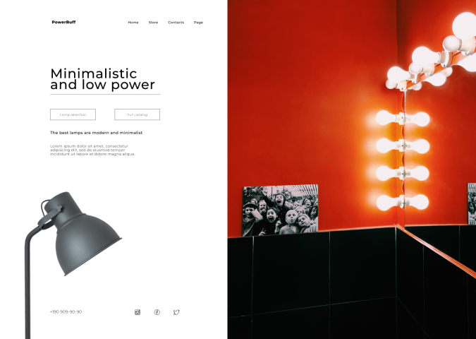Minimal landing page