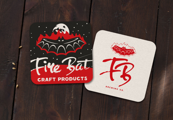 Логотип Fire Bat для крафтовой пивоварни