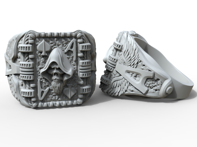 3D модель кольцо Туз пика