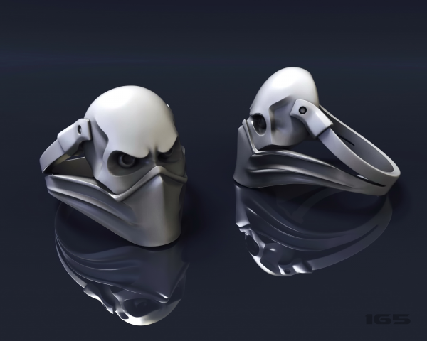 кольцо череп 3D модель