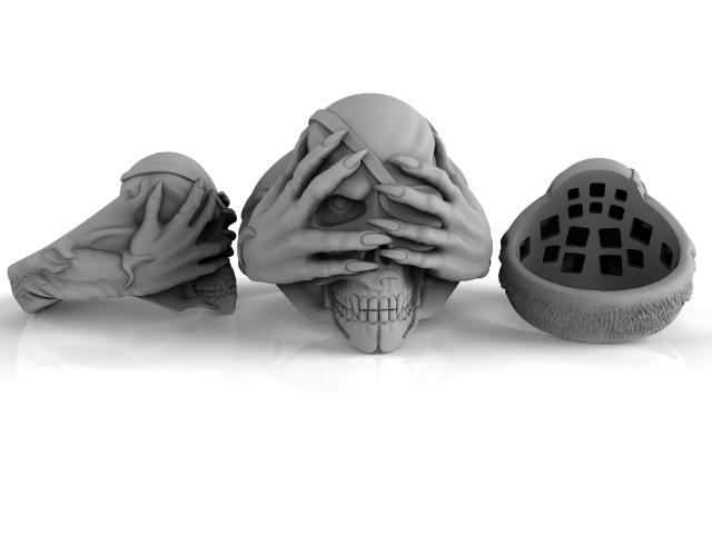 кольцо череп 3D модель