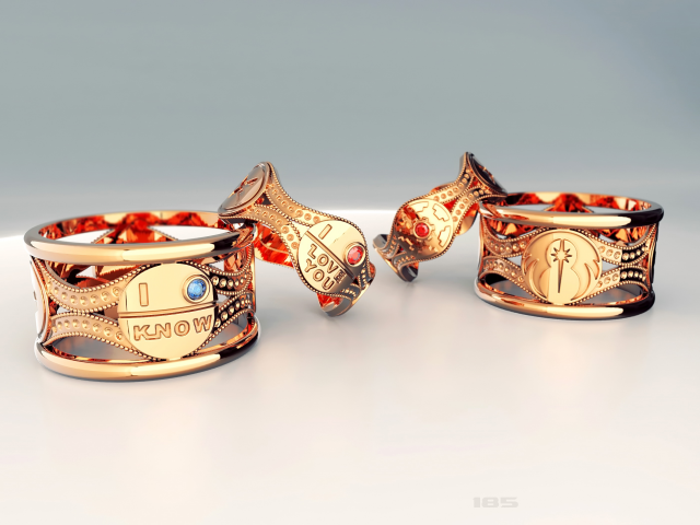 обручальные кольца 3D модель