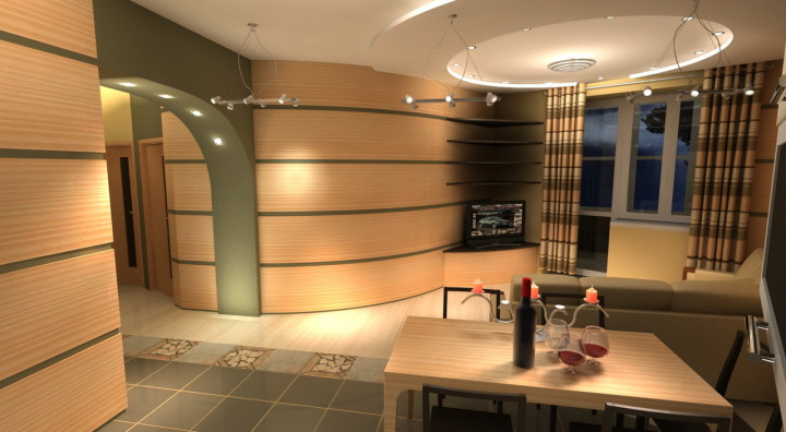 Проектирование и визуализация интерьера квартиры 60 м.кв.