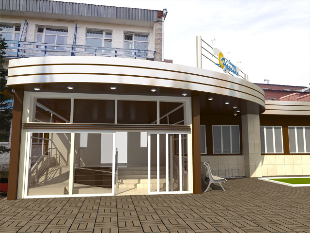 Проектирование и визуализация входной группы санатория "Чажемто"