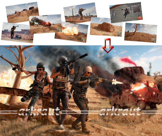 Коллаж "Batllegrounds" из скриншотов