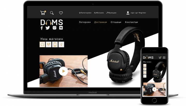 Адаптивный лендинг наушников