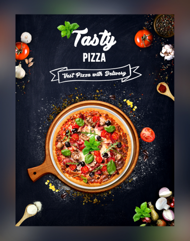 Design poster for the pizzeria. Дизайн баннера для пиццерии