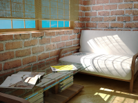 Интерьер комнаты отдыха в художественной галерее