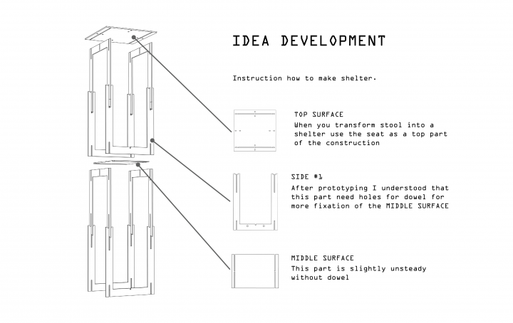 Furniture transformer. Shelf