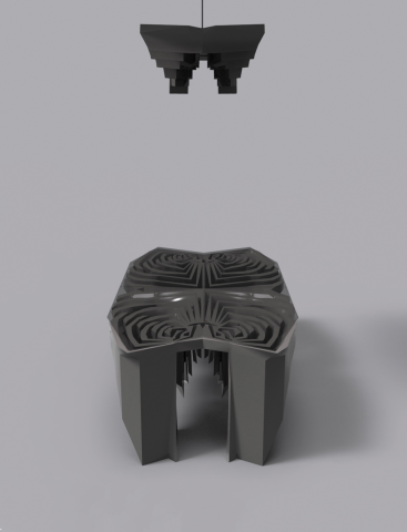 Table and chandelier inspired by Nature