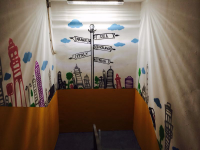 Оформление стен в подземной парковке