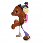 Девочка с плюшевым медведем