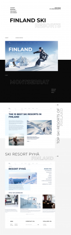 Концепт сайта Финских горнолыжных курортов UI/UX web design