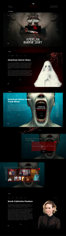 Концепт сайта американской истории ужасов UI/UX web design