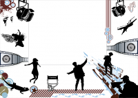 Стена в роллердроме под проектор