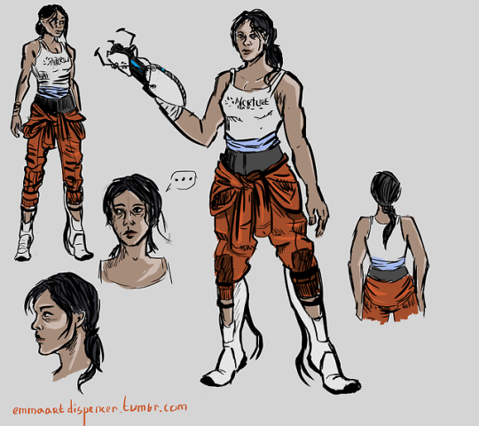 Chell, концепт-арт героини игры Portal 2