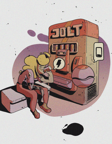 Иллюстрация в стиле ретро футуризм