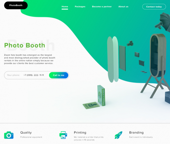 Сайт по прокату фотокабинок