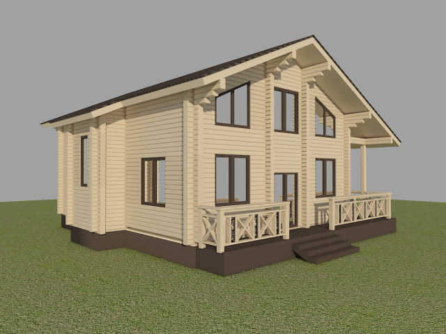 Проект дома из профилированного бруса 200 кв м