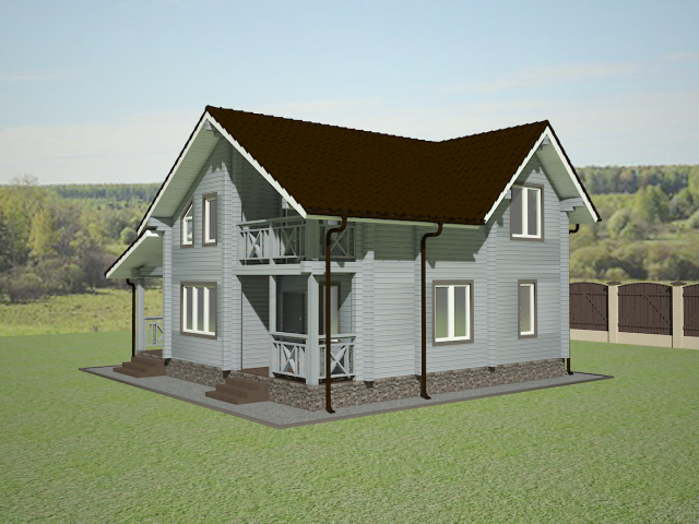 Проект дома из профилированного бруса 151 кв метров