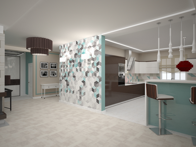 Проект интерьера кухни-гостиной